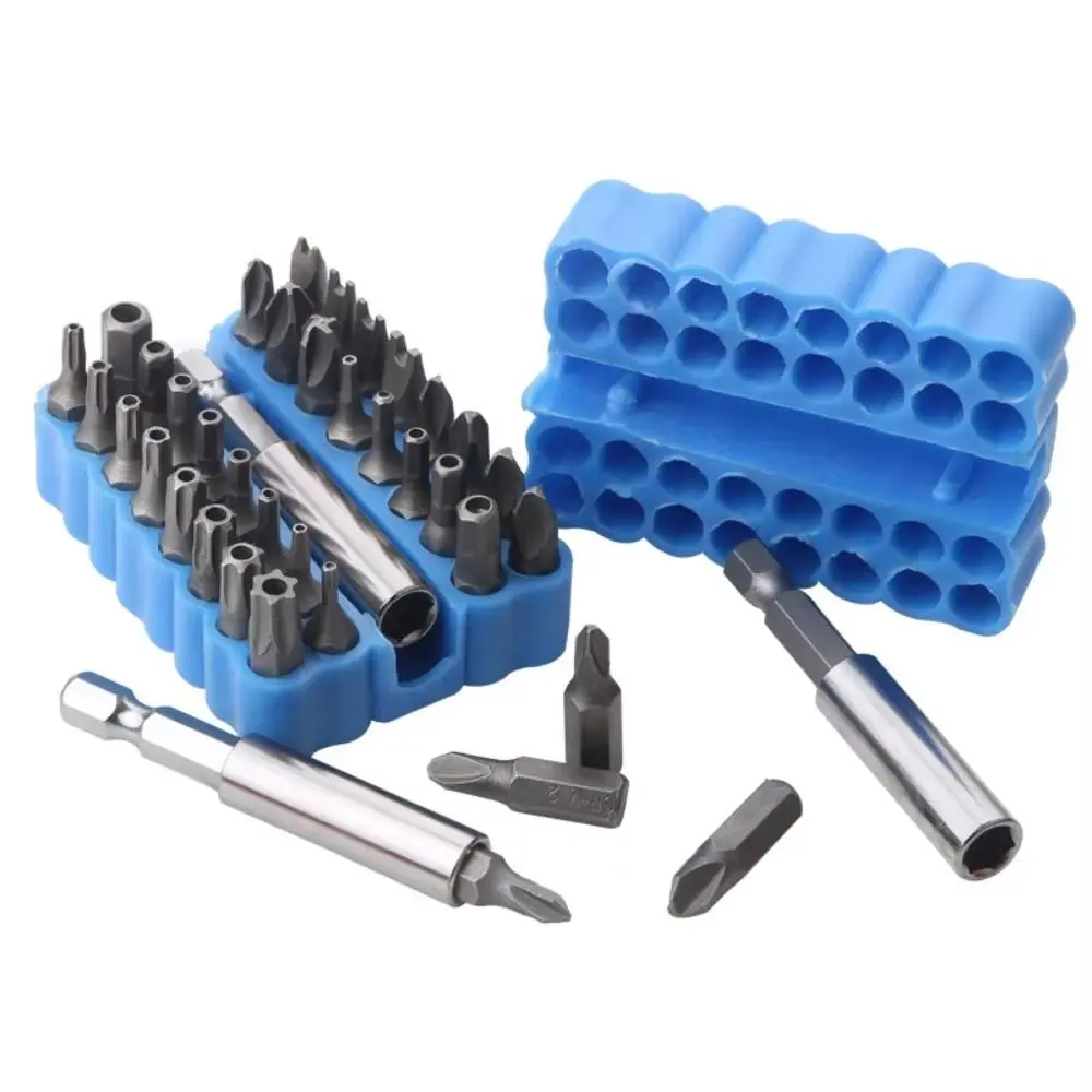 Durable 32 Holes Bit Holder High Elasticity PVC Screwdriver Drill Bit Organizer Bit Storage Strip 6.35MM Shank