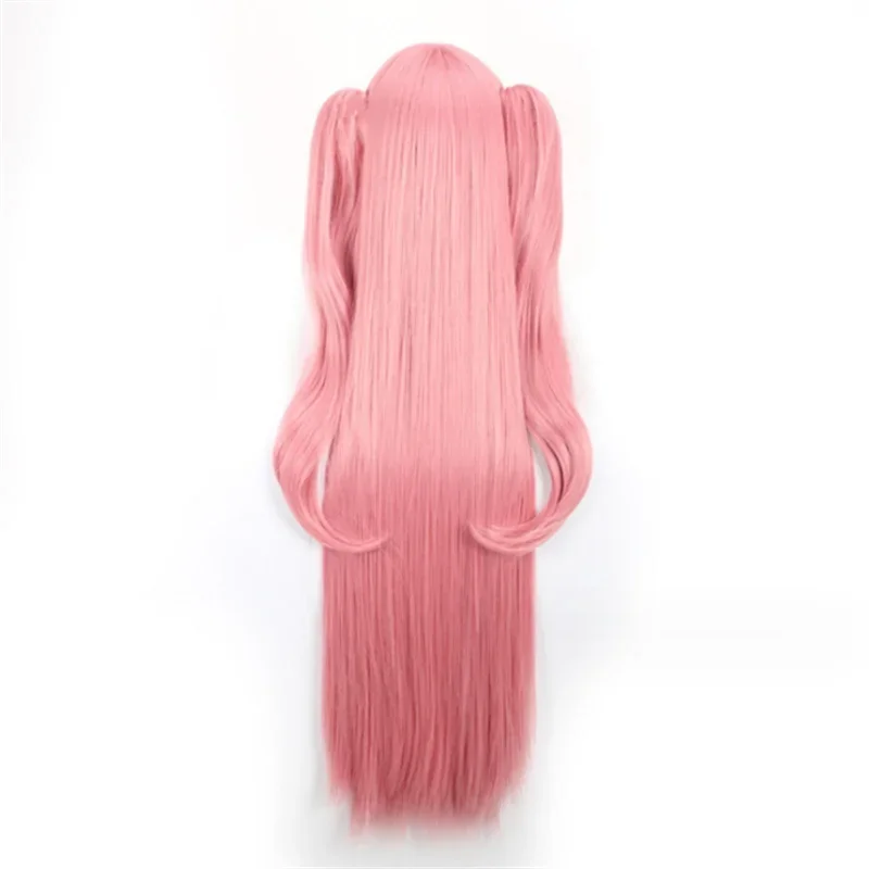 Owari no Seraph Of The End Krul Tepes Cosplay Wig Pink 100CM Long Straight Synthetic Hair Double Ponytail Anime Cosplay Wig