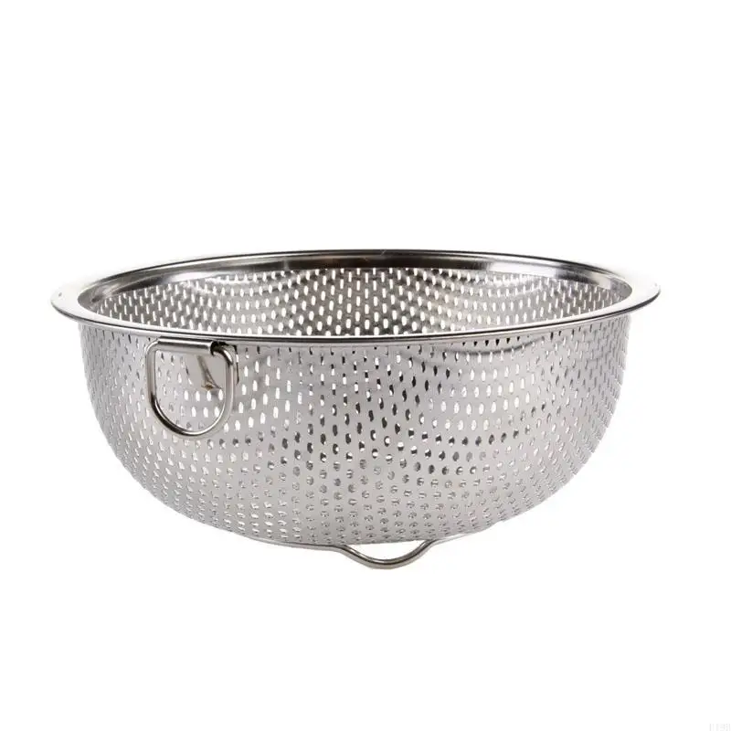 F19B Stainless Steel Kitchen Hole Dense Mesh Sifter Colander Strainer Sieve Baskets