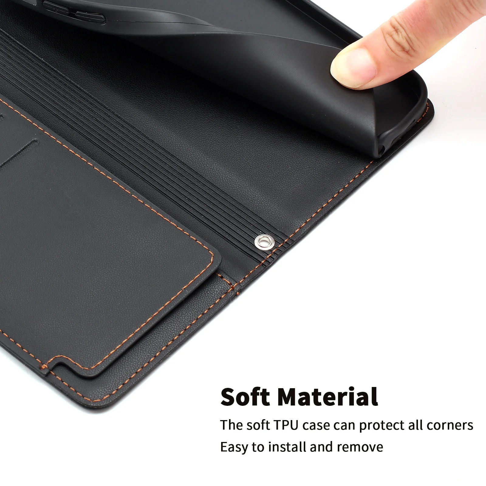 Shockproof Flip Magnetic Wallet Case Card Slot Kickstand For Samsung Galaxy J7 J7 Pro J6 J6 Plus J5 J4 J4 Plus J3 J3 Pro Cover view 5
