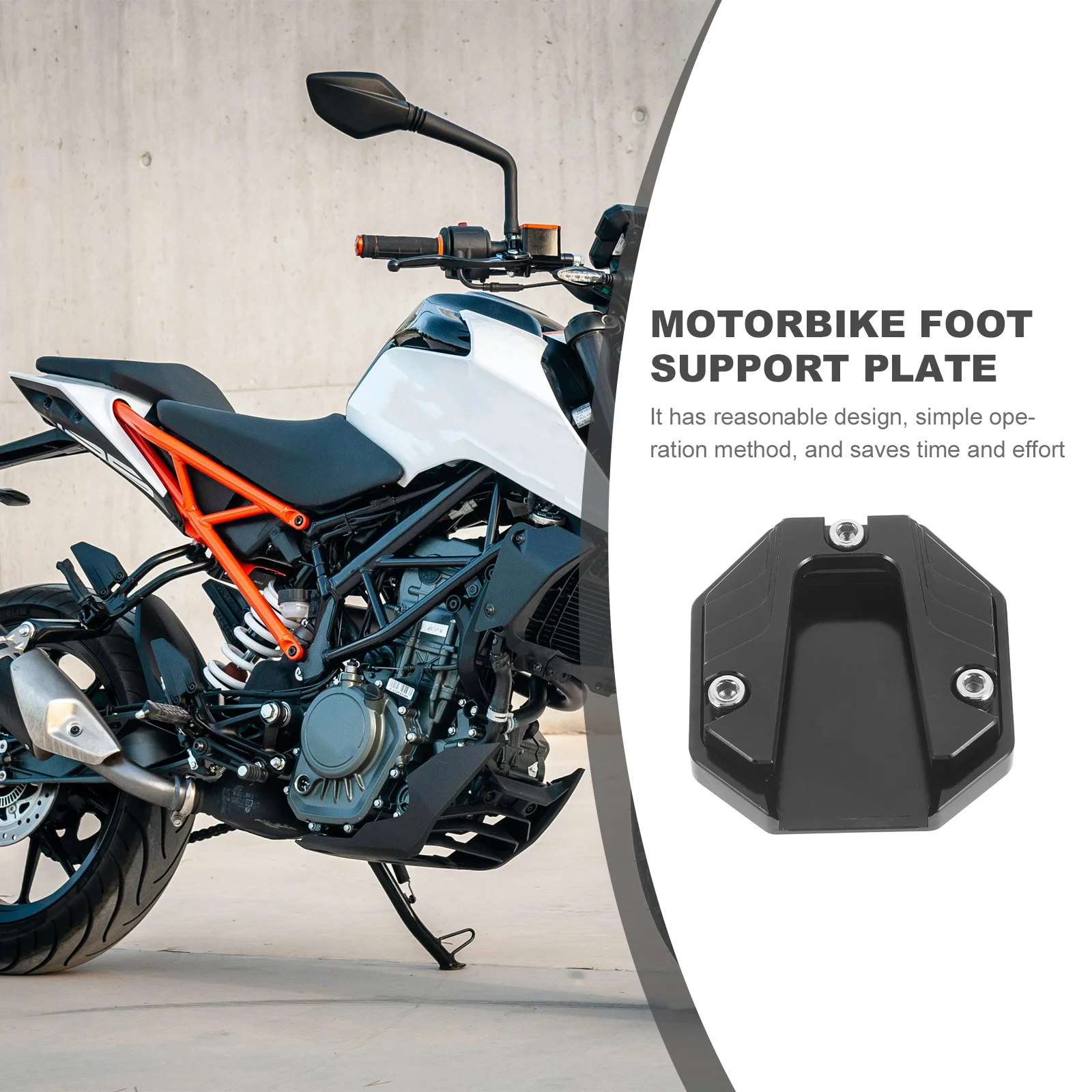 

Anti Slip Motorcycle Kickstand Extension Pad Enlarger Foot Plate Support Board Cushion Random Color Aluminum Alloy Stable