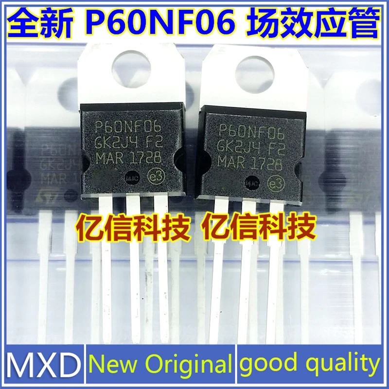 5Pcs/Lot New Original P60NF06 Field Effect Mos Tube STP60NF06 60A/60V 60N06 Good Quality In Stock