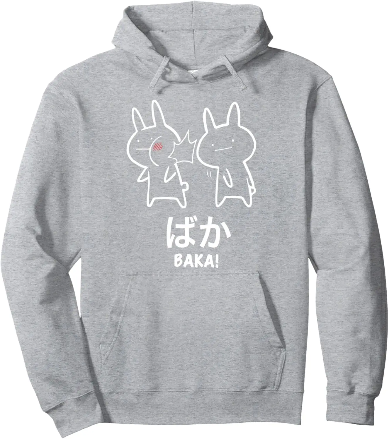 Funny Anime Baka Rabbit Slap Hoodie - Baka Japanese Pullover Pullover Hoodie Kawaii Clothes Couple Anime Hoodie