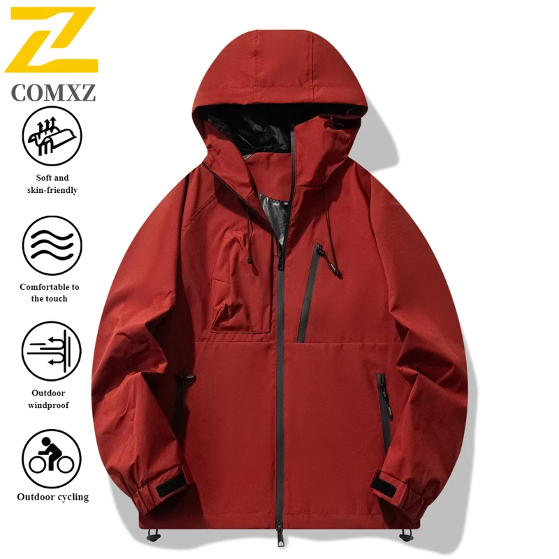 

EiAO Jacket American Yama Style Men Women Half-Zip Techwear Waterproof Windproof Hooded Outdoor Coat for Hiking Camping Fishing