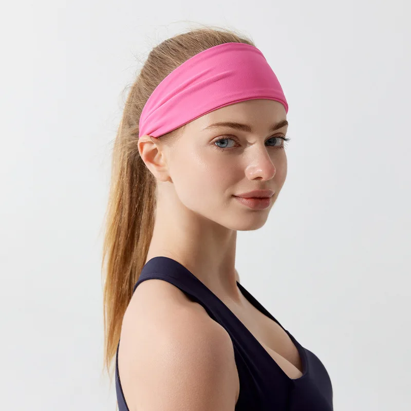 Diadema de Yoga para mujer, absorbente para el sudor, para correr, Fitn, lazo elástico ancho para el pelo, Bandana, gorros deportivos cómodos