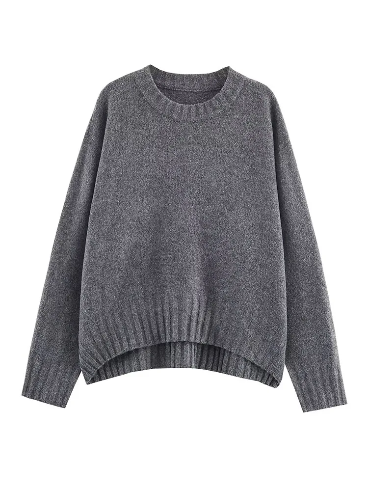 

HH Women's Winter New Fashion Versatile Round Neck Ribbed Knitted Sweater Female Casual Loose Long Sleeve Pullover Sweater Mujer