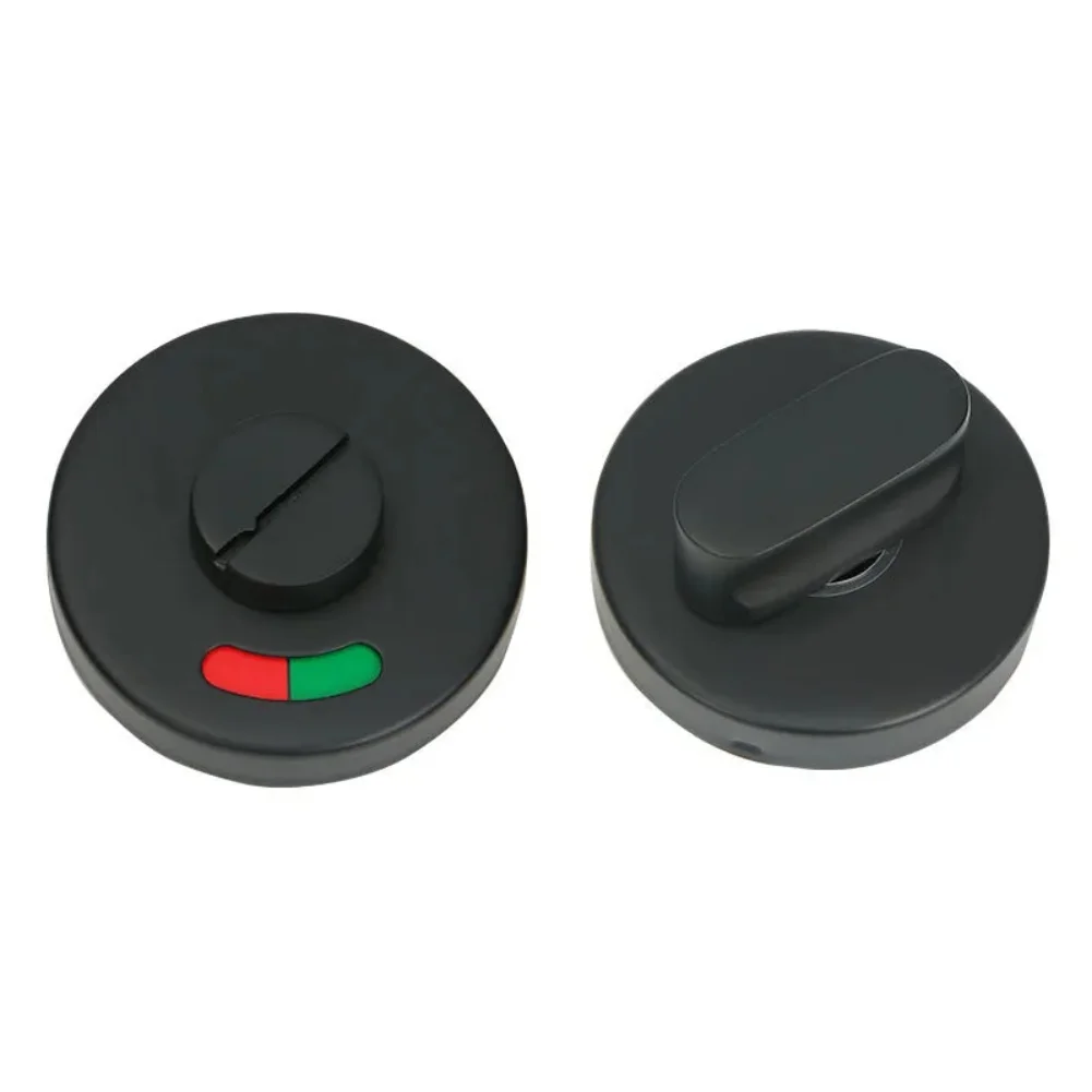 مقبض مقبض قفل من الفولاذ المقاوم للصدأ لأبواب الحمام مع دوران 360 درجة ومؤشر ألوان لحالة الإشغال