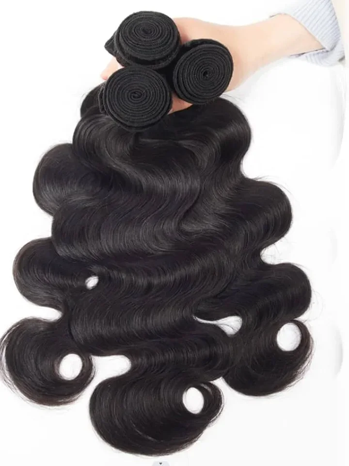 Extensión de cabello brasileño 100% humano Body Wave de 30 40 pulgadas, tejido suelto, 3 4 paquetes, negro natural virgen, crochet Tissage Remy 2