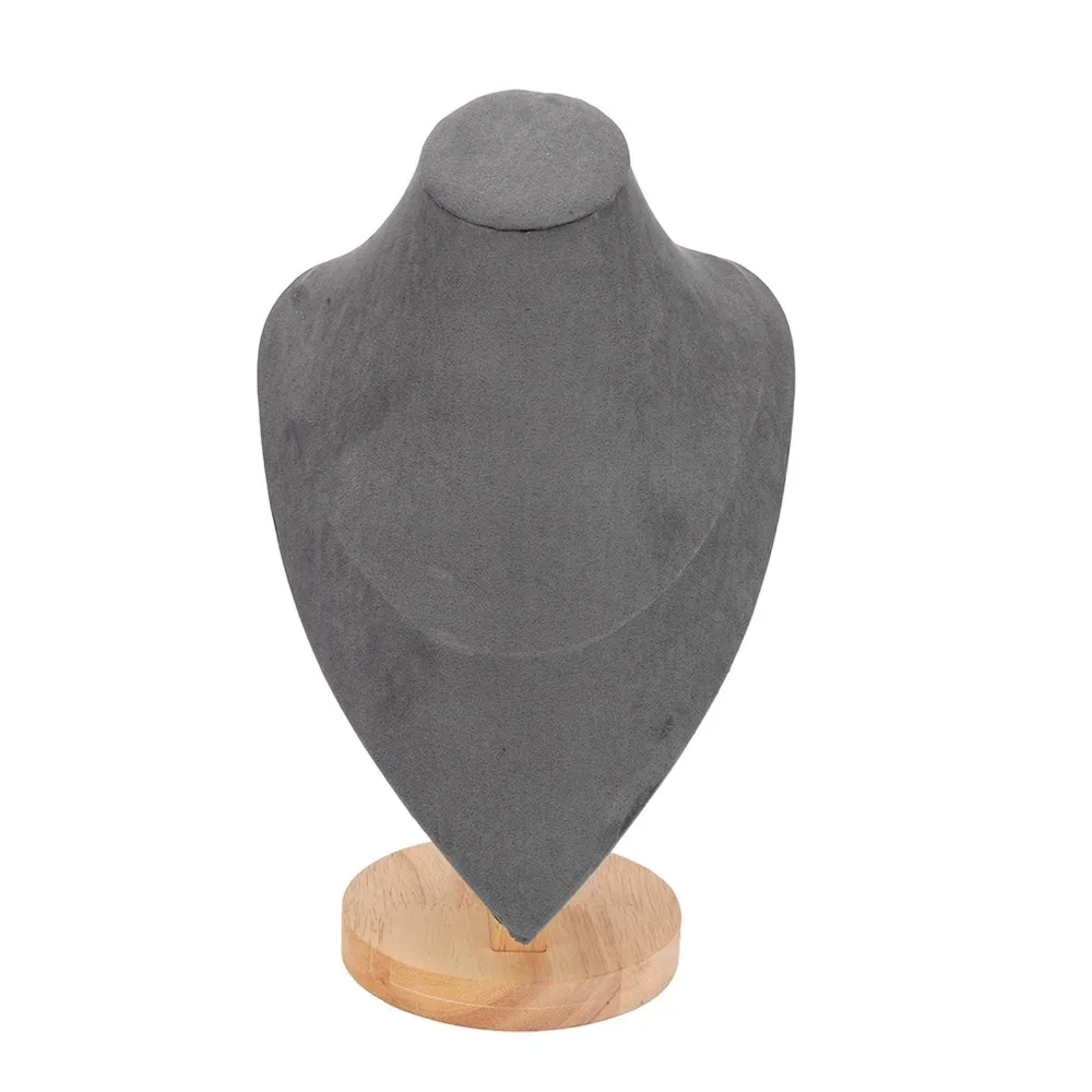 Scratch Proof Leather Bust Holder 19 x 11.5 x 29cm Beige Jewelry Display Stand Chain Jewelry Bust Retail Showcase