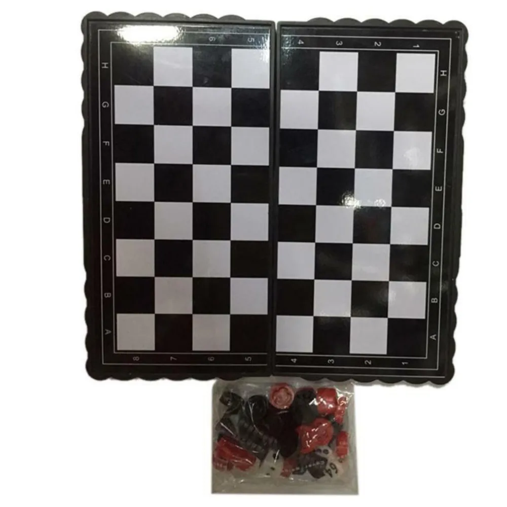 1set Mini International Chess Folding Magnetic Plastic Chessboard Board Game Portable Kid Toy Portable 2024 High Quality