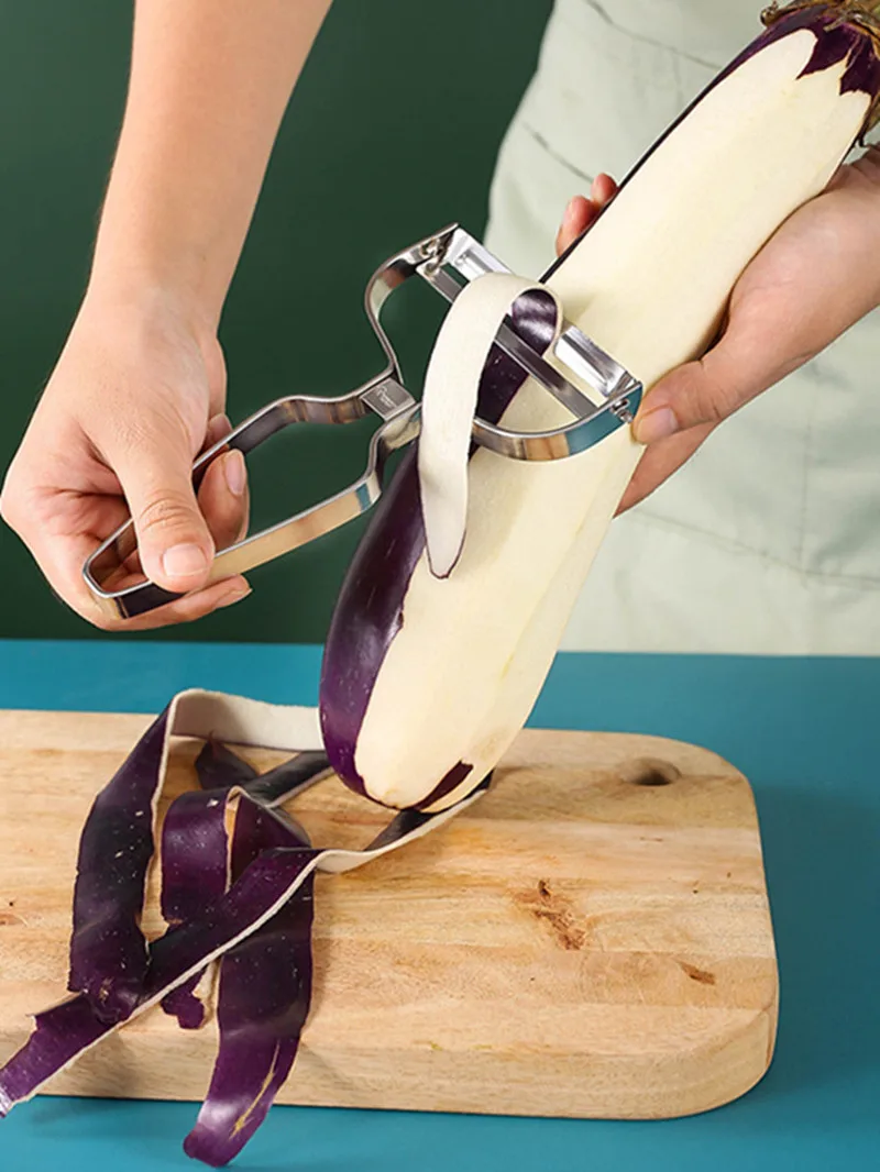 Schäler Gemüse Obst Edelstahl Messer Kohl Reiben Salat Kartoffel Slicer Küche Zubehör Kochen Werkzeuge Breiten Mund – Detail 4