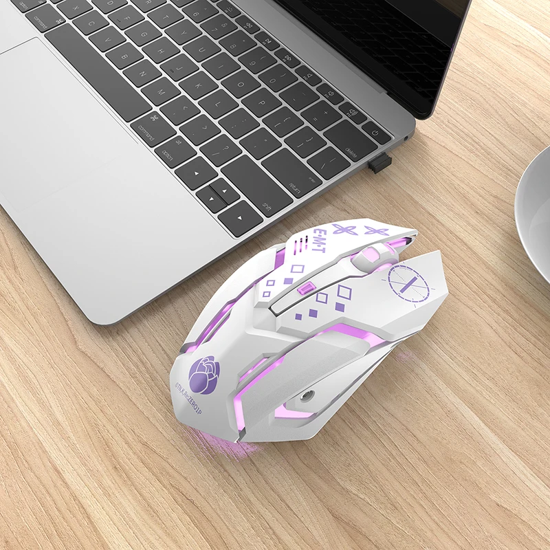 Rem Emilia Co Branded Anime Mouse 2.4g Wireless Silent Rechargeable Ergonomic Anime Mouse Computer Office Universal Smooth Mouse