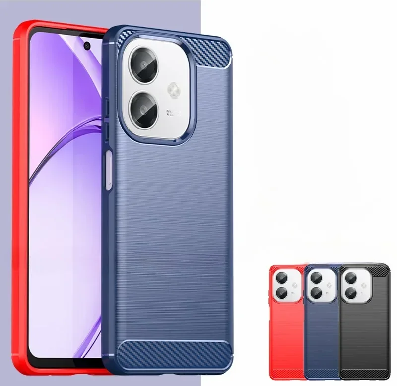 Skinlee For OPPO A3X 4G/5G Case Carbon Fiber Brushed Texture Matte Soft Cover For OPPO A3 Pro 5G Back Casing