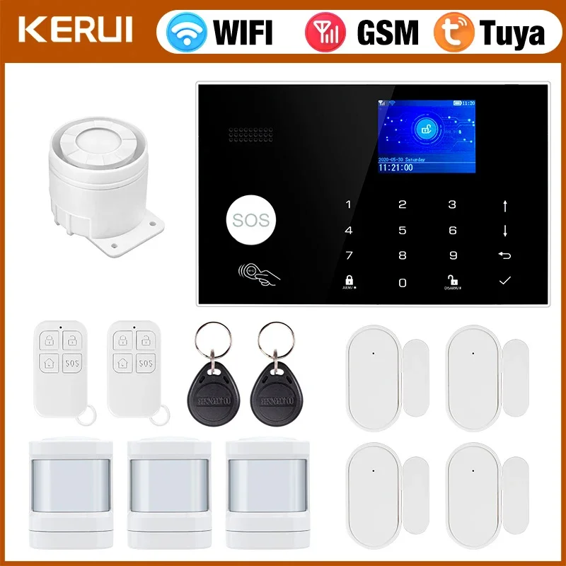 

KERUI G30 Alarm System for Home WIFI GSM Security Alarm Panel with Temperature and Humidity Display Work Alexa Tuya Smart App