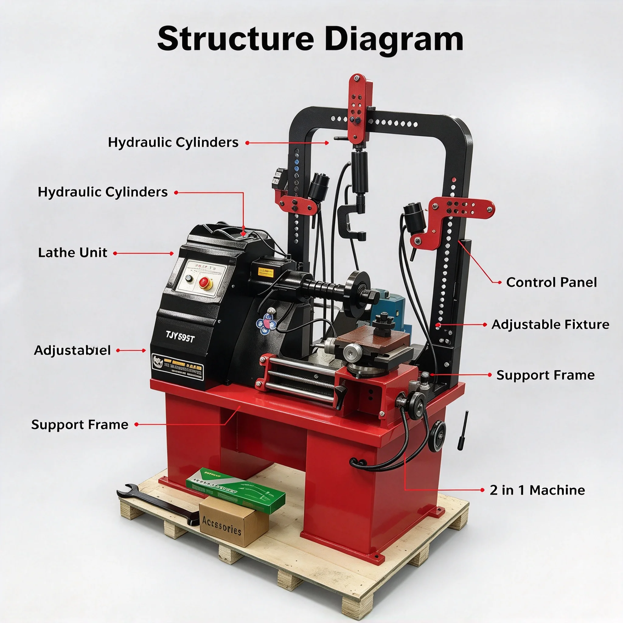 Three-cylinder Alloy Rim Straightening Machine Automatic Rim Straightening Machine with Crane Rim Repair Machine