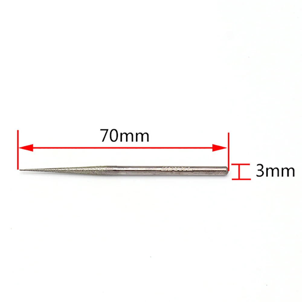60 pçs acessórios mini broca diamante rebarba cabeça de moagem bur bit conjunto ferramenta de moagem para dremel ferramenta giratória ponta 3mm haste