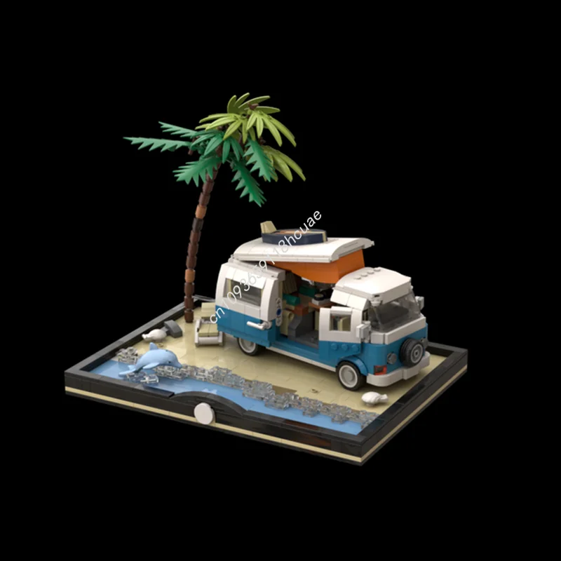681 pièces MOC Volkswagen CamperVan figurines modèle blocs de construction jouets d'architecture assembler idée cadeaux de noël brique enfants