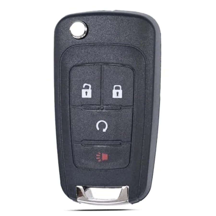 

Key Fob Shell Case Fits for Chevrolet Sonic Trax Equinox Chevy Buick Encore GMC Terrain 4 Button Folding Flip Remote Control Ke