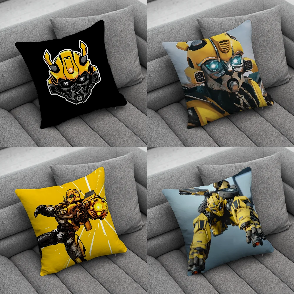 T-Transformers-Bumblebees-Car Pillow Case Soft Cushion Cases for Farmhouse Sofa Decor Home Decorations and Protector