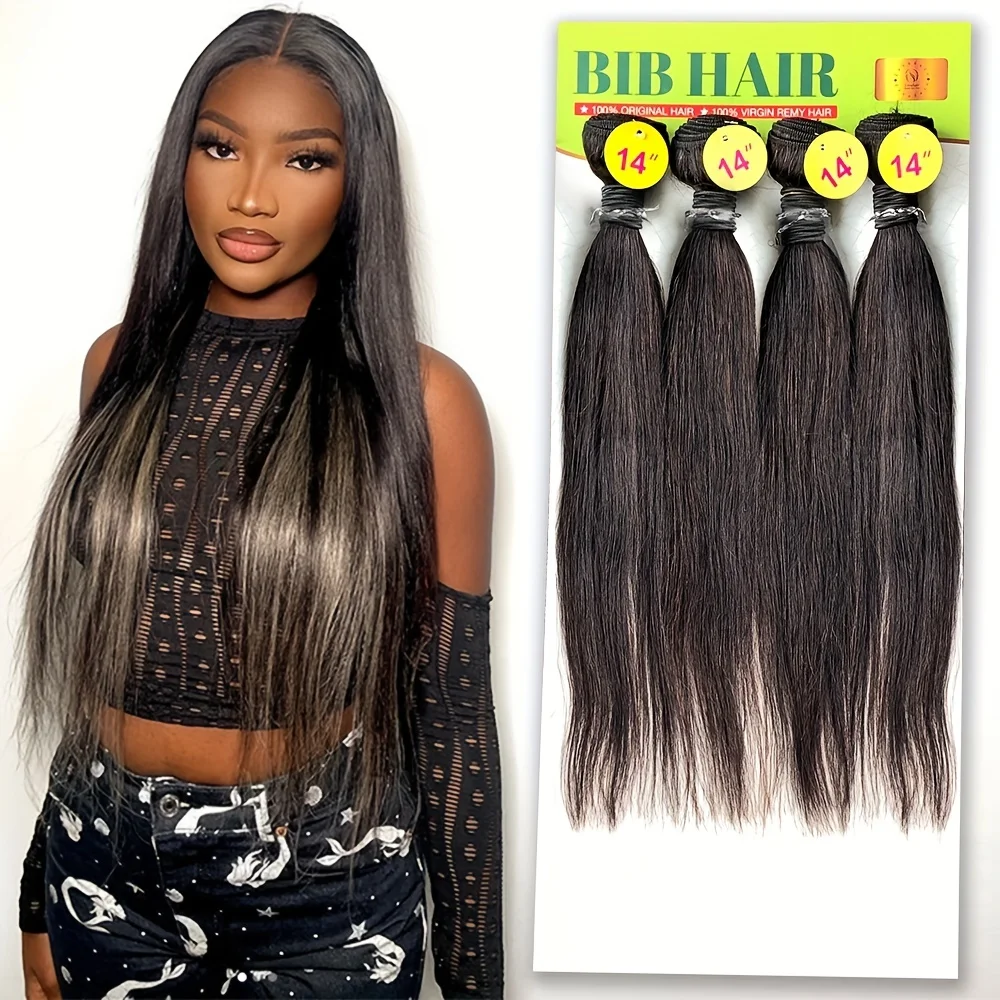 Brazilian Human Hair Bundles 4Pcs 50gram per Straight Hair Bundles For Women 10-18 inch