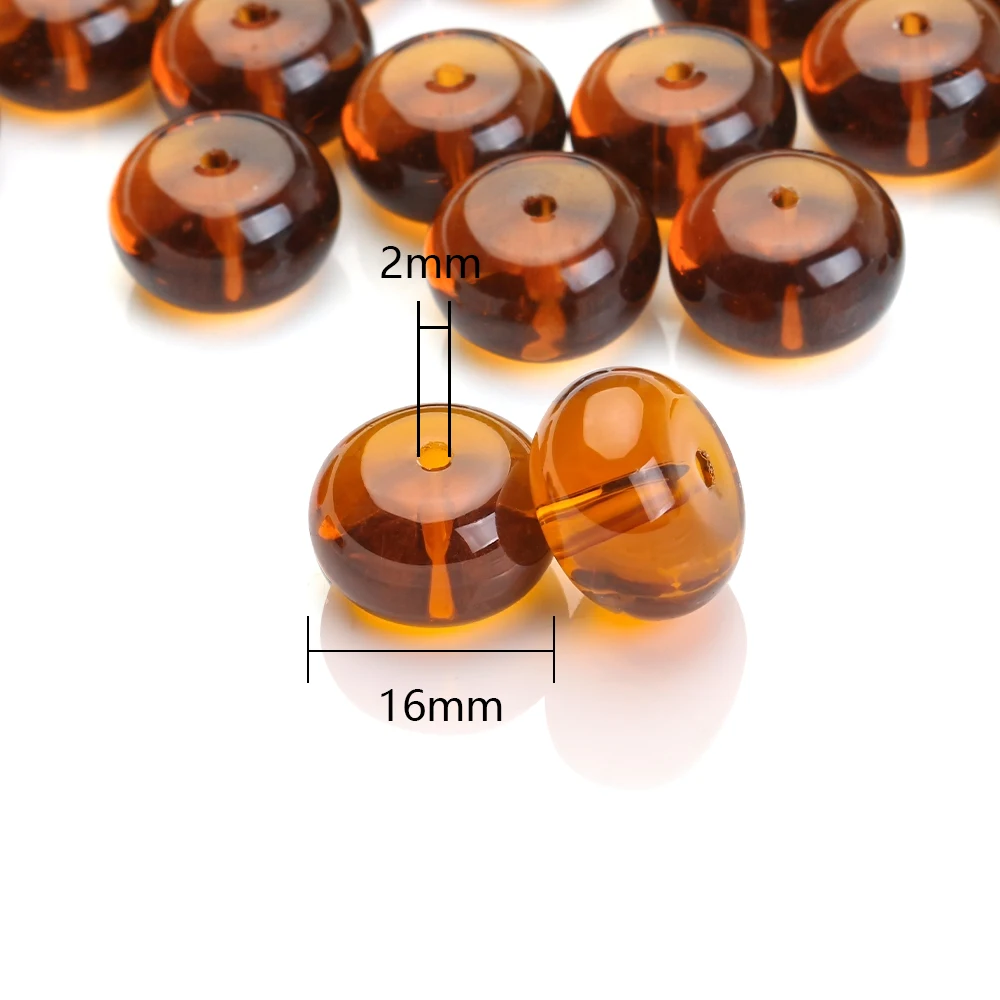 10 Pcs/Lot 16MM Brown Smooth Crystal Pendants Glass Loose Round Spacer Beads Crafts For DIY Making Jewelry Bracelet Accessorie