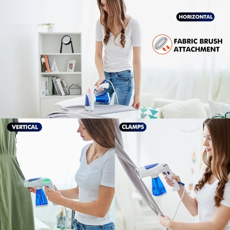 110V Handheld Steam Iron 3 Levels Temperature Control Foldable Garment Steam Iron Portable Multifunctional Clothes Ironing 1600W