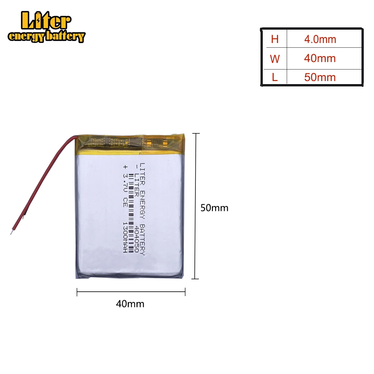 3.7V 1300mAh 404050 Lithium Polymer Li-Po li ion Rechargeable Battery cells For Mp3 MP4 MP5 GPS