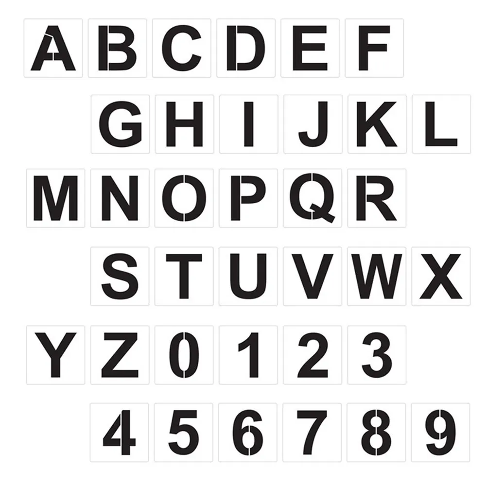 1Set Large Alphabet Stencils Letter and Number Painting Template for DIY Handmade Art Wall Door Decoration Reusable Safe Eco