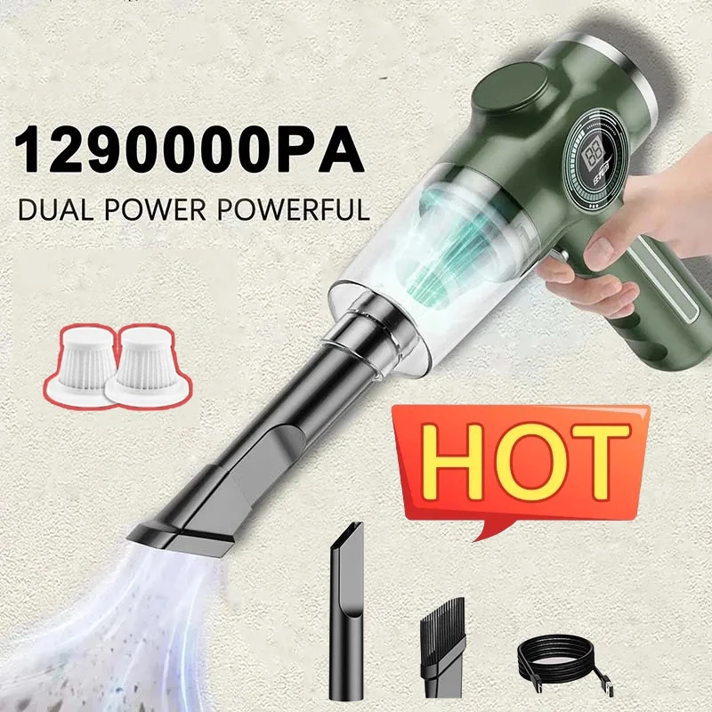 

1290000Pa 5 In1 Wireless Car Vacuum Cleaner Portable Cordless Dust Handheld Car Home Rechargeable Powerful Electric Vacuum Tools