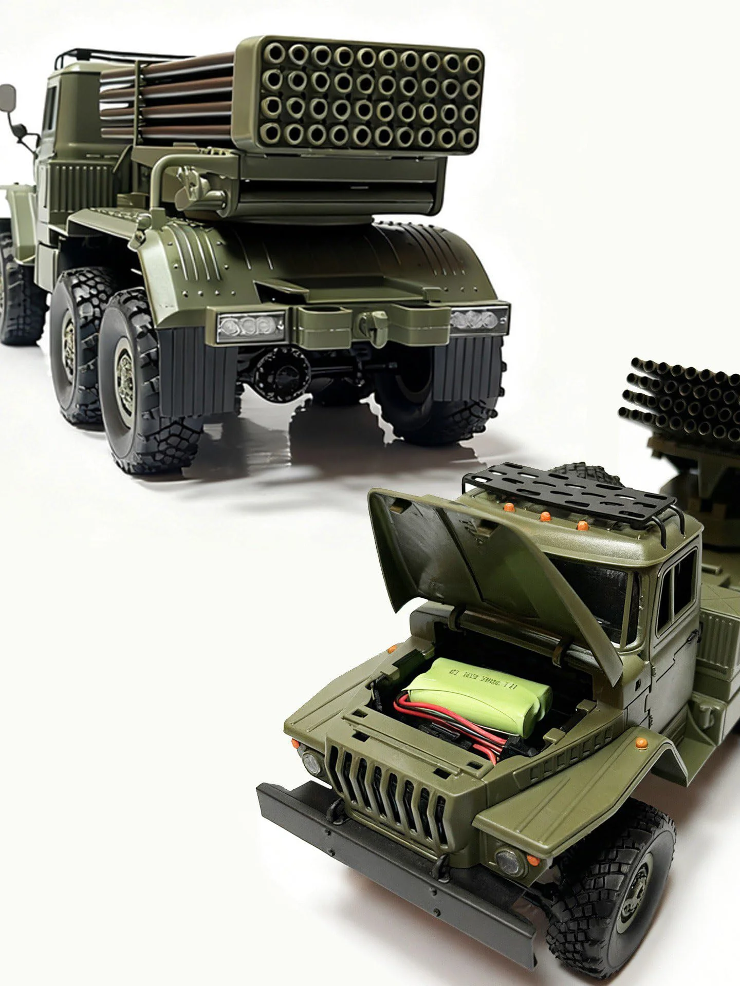 Retro Militärfahrzeugmodell Fernbedienung Raketenpistole Modell RC Fahrzeug