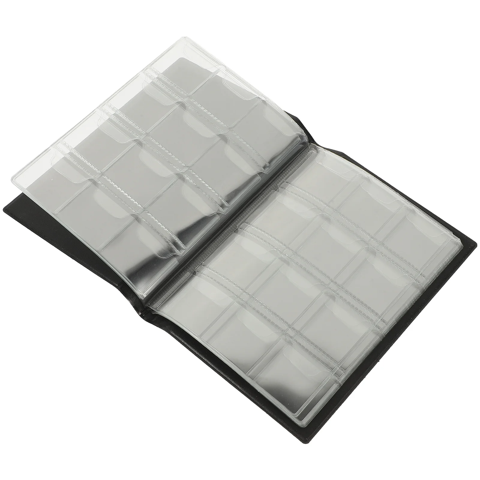 Álbum de moedas com 120 bolsos, capa pu, páginas transparentes para moedas, selos, organizador de armazenamento comemorativo