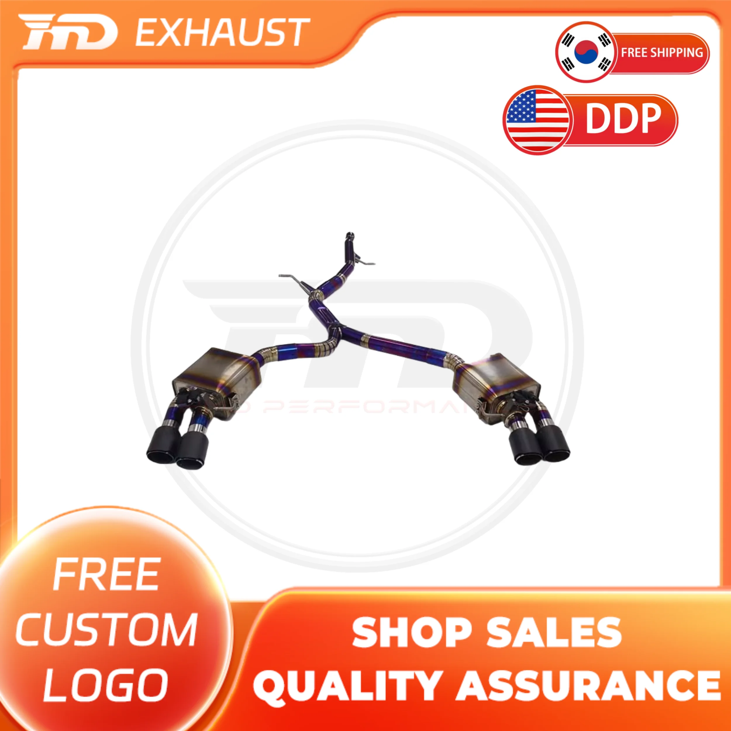 

Эксклюзивная выхлопная труба HMD по индивидуальному заказу для Audi A5 B9 2.0T, высокопроизводительная труба из титанового сплава с наконечниками глушителя, автомобильные детали