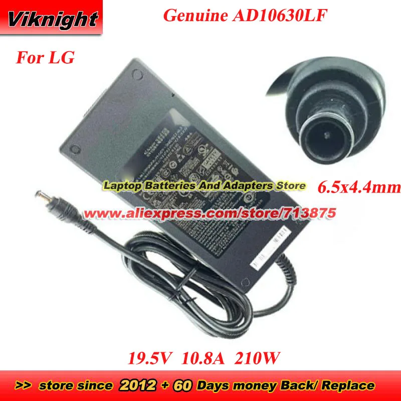 Genuine AD10630LF AC Adapter 19.5V 10.8A 210W for LG 45GR95QE 32GQ950 MONITOR 34GS95QE-B with 6.5x4.4mm Charger