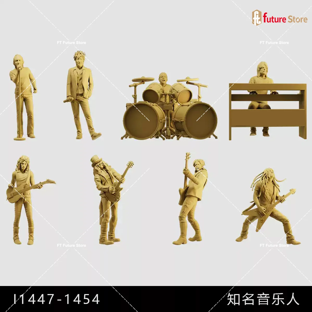 

Miniatures 1/64 1/43 Band Members Male Figure Diorama Creative Mini Doll Vocal Concert Live performance Scene Props Model Crafts