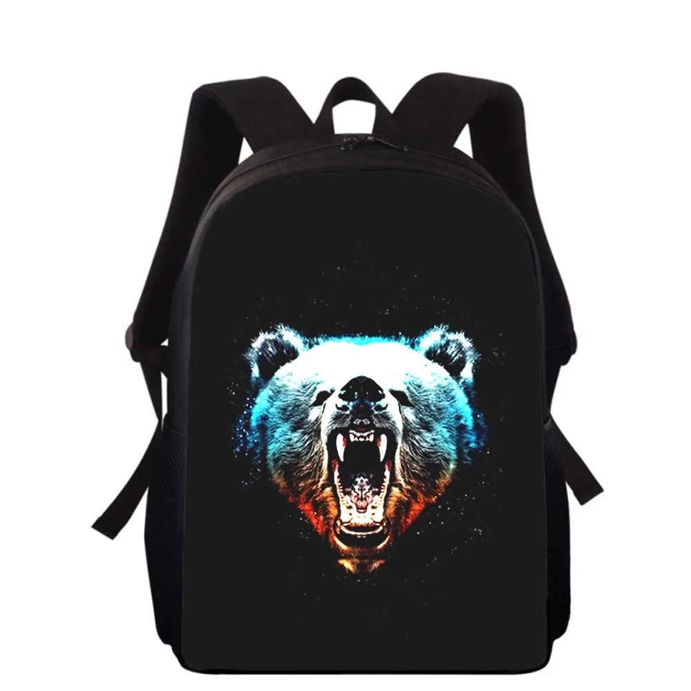 Ferocious Personality Bear 16” 3D Print Kids Backpack Primary School Bags for Boys Girls Back Pack Students School Book Bags