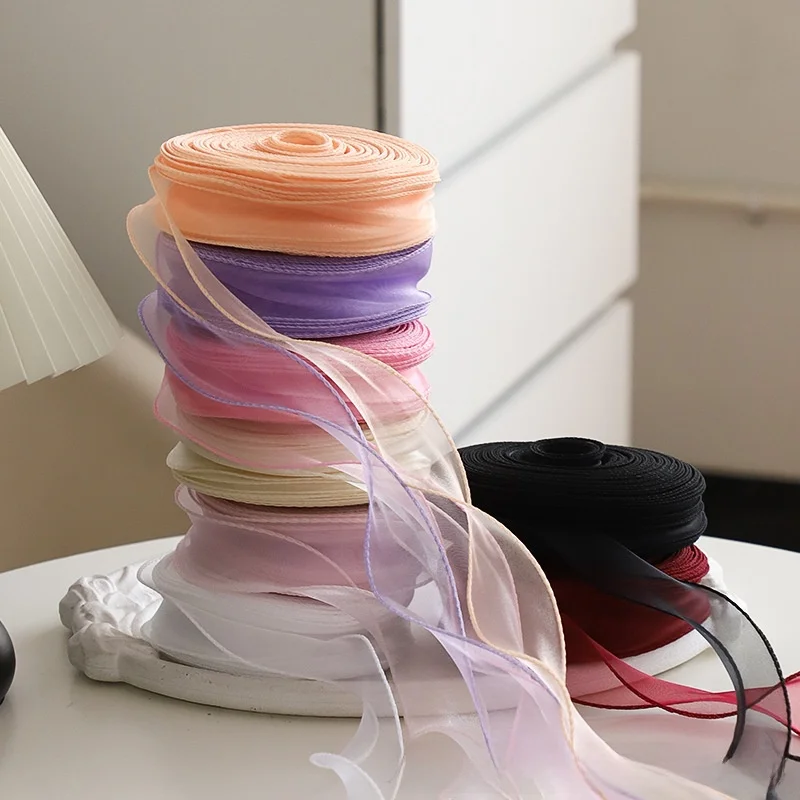 Pure Fish Tail Silk Ribbon Large Plate Flower Artistic  Flower Packaging Tulle Fabric Women's Short Sleeve T-shirt