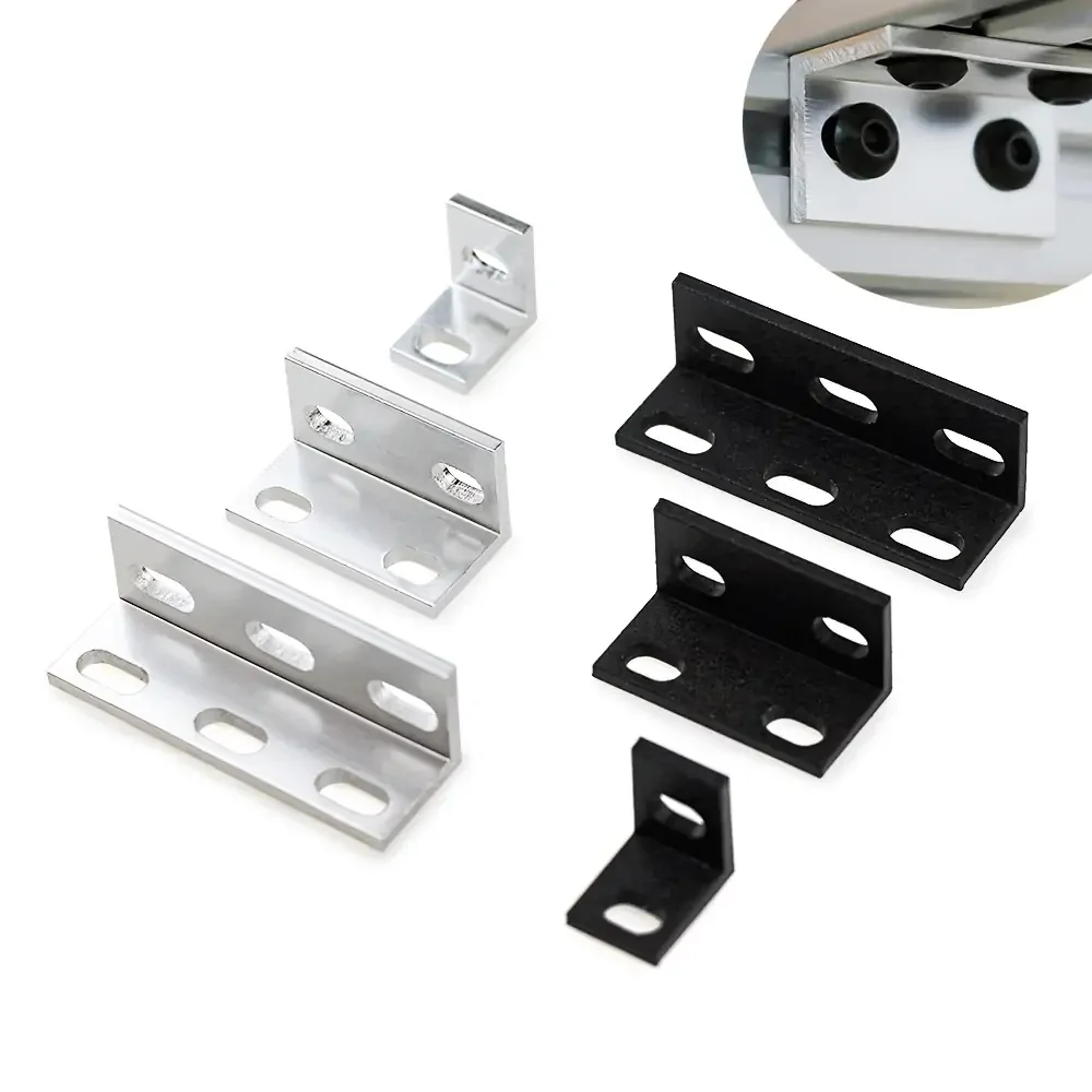 4 Stuks Enkele Dubbele Drievoudige Universele L-Type Steunbeugels Fitting Hoek Aluminium Connector Voor Aluminium Profiel