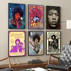 1pc Poster Self-adhesive Art Waterproof Paper Sticker Coffee Jimi Hendrix Guitarist House Bar Room Wall Decor