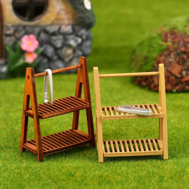 1Set 1:12 دمية مصغرة رف الخبز كعكة الرف صندوق تخزين/سلة ث/خبز كليب المشهد ديكور بيت الدمية الملحقات