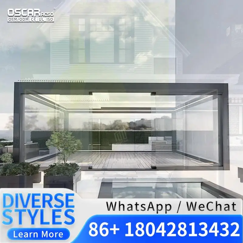 

Лидер продаж 2025, 3x3 м, 8x4 м, современная уличная биоклиматическая алюминиевая жалюзи для садов, патио, задних дворов, беседки