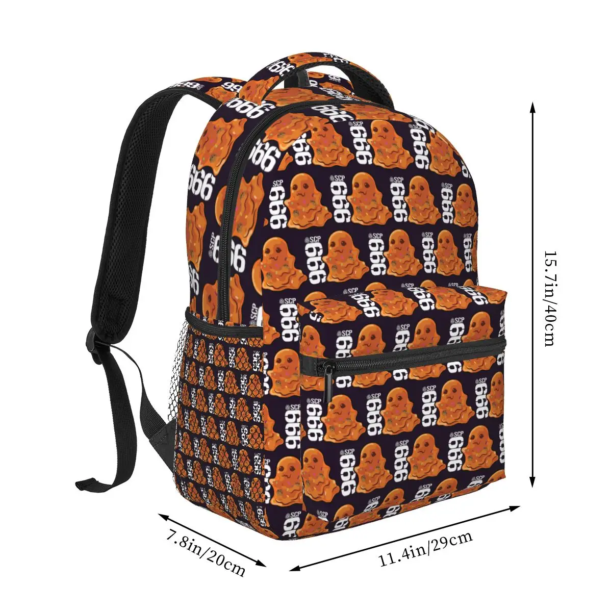 SCP 999 Tickle Monster SCP Foundation Student Backpack School Bag Hiking Travel Daypack for Boys Girls Bookbag Shoulder Bags