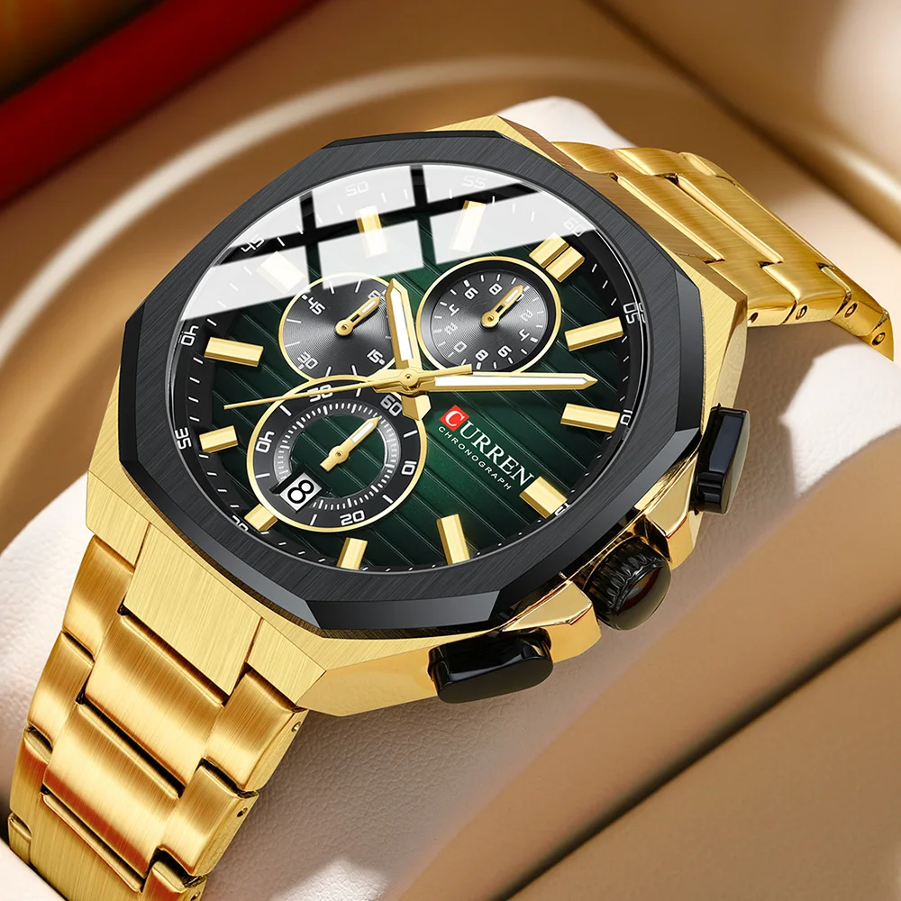 CURREN Men Watches Luminous Calendar Business Quartz Watch Mens Sports 30M Waterproof Stainless Steel Man Wristwatch