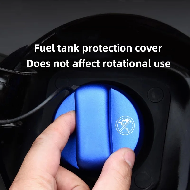 Auto Fuel Tank Cap Decorative Cover Aluminum Alloy Oil Filler Cap Shell Anti‑Scratch Dustproof Auto Exterior Styling Modificatio