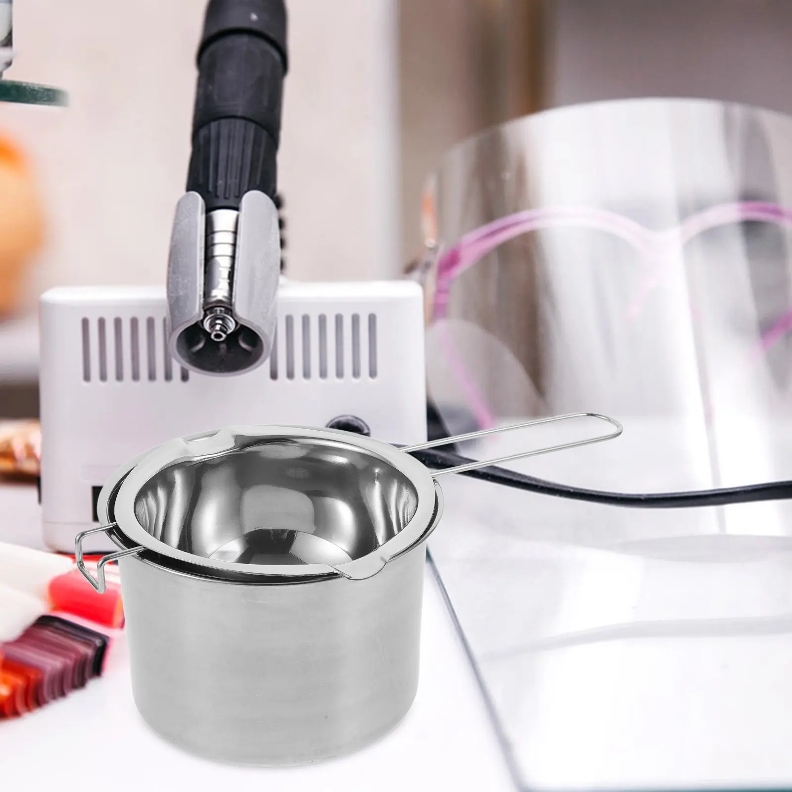 2Pcs Heavy-Duty Stainless Steel Wax Melting Pot Set Making Supplies Kit for Melting Wax Butter Chocolate Cheese Caramel