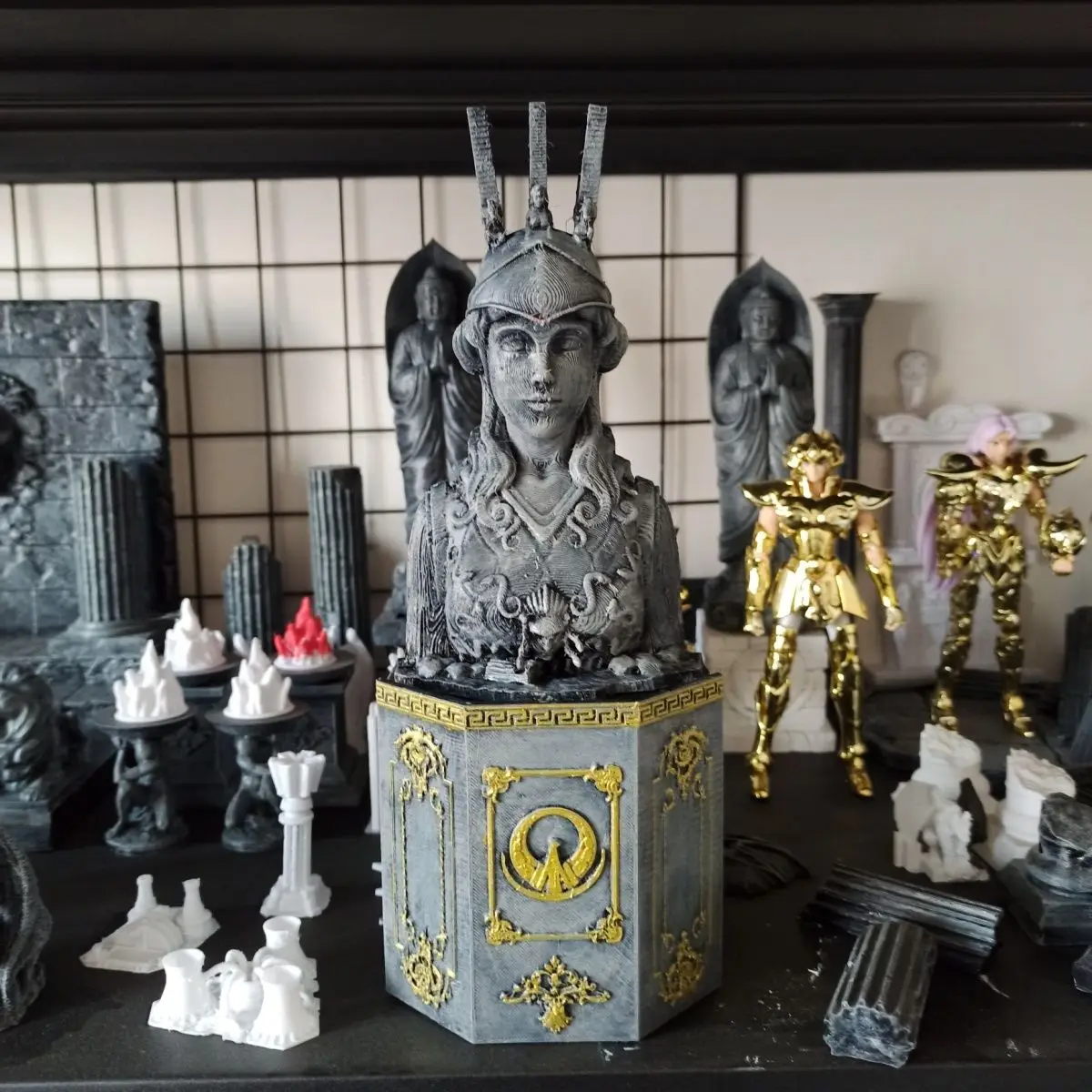 

Saint Seiya Cloth Myth Diorama: Athena Bust Figurine Accessories & Scenery for Decoration Statue Model Toy