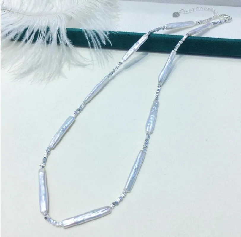 

Gorgeous new Design South Sea White Pearl Necklace 18inch 925s