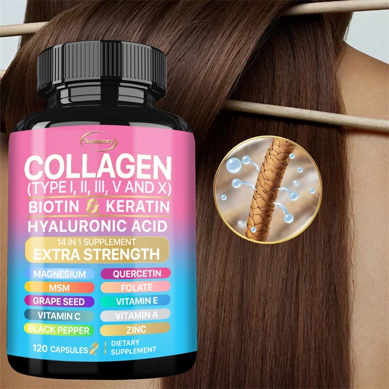 

Collagen Capsules Biotin Keratin Skin Care Product Booster Anti Aging Whitening Skin Nail and Hair Care Supplement