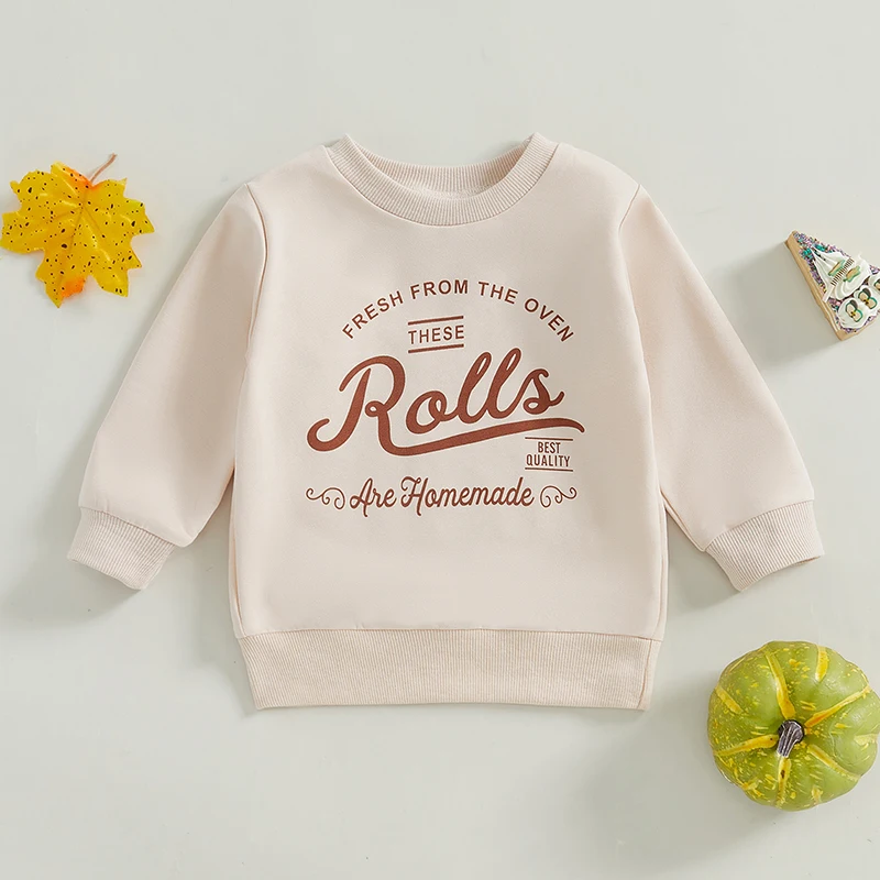 Baby Thanksgiving Sweatshirts Long Sleeve Crew Neck Letter Print Pullovers Toddler Warm Tops