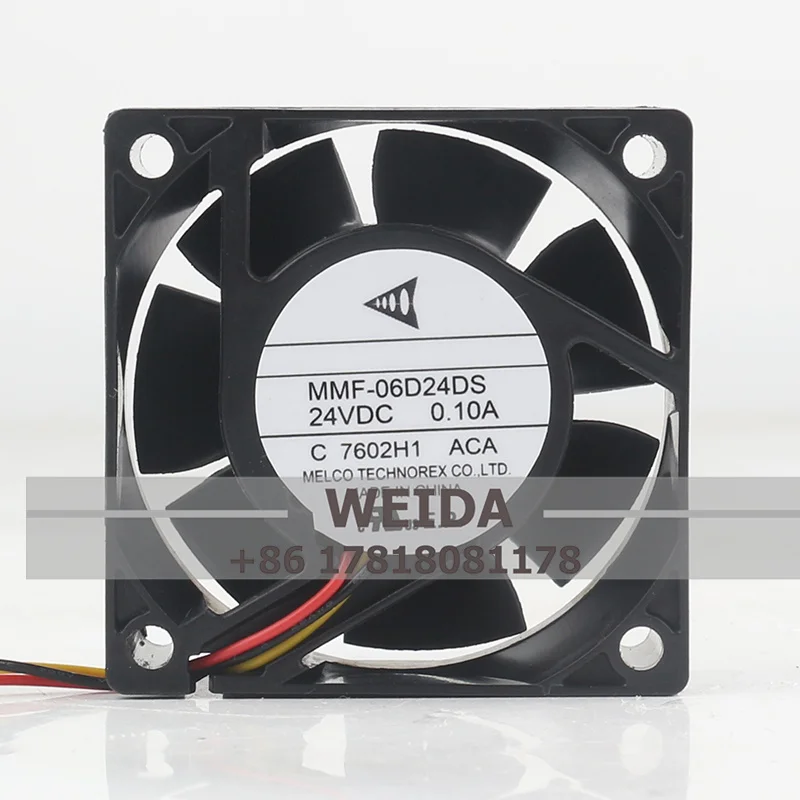 New case fan 5V 12V 48V DC 24V 0.10A AC EC 6025 60X60X25MM 6CM Yaskawa Inverter Silent Three-wire MMF-06D24DS-ACA Cooling Fan