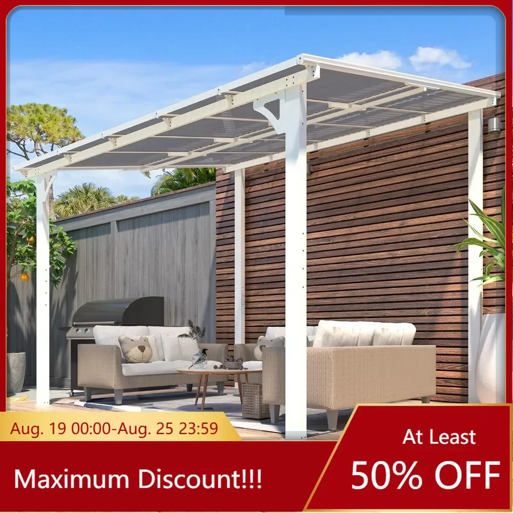 

Pergolas and Gazebos on Clearance,Large Wall Mounted Pergola,Outdoor Patio Lean to Gazebo Metal Awnings for Decks,Patio,Porch